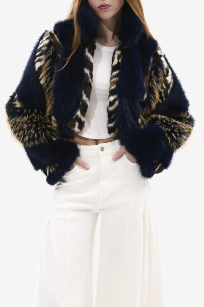 BOMBER FUR CHIARA Navy
