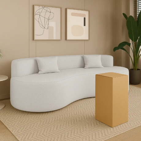 Sillón Sofá Living 3 Cuerpos Charles Compactado En Caja Beige