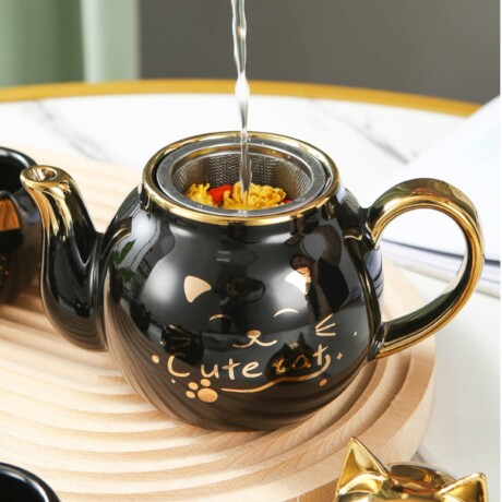 Juego De Té Cat Negro