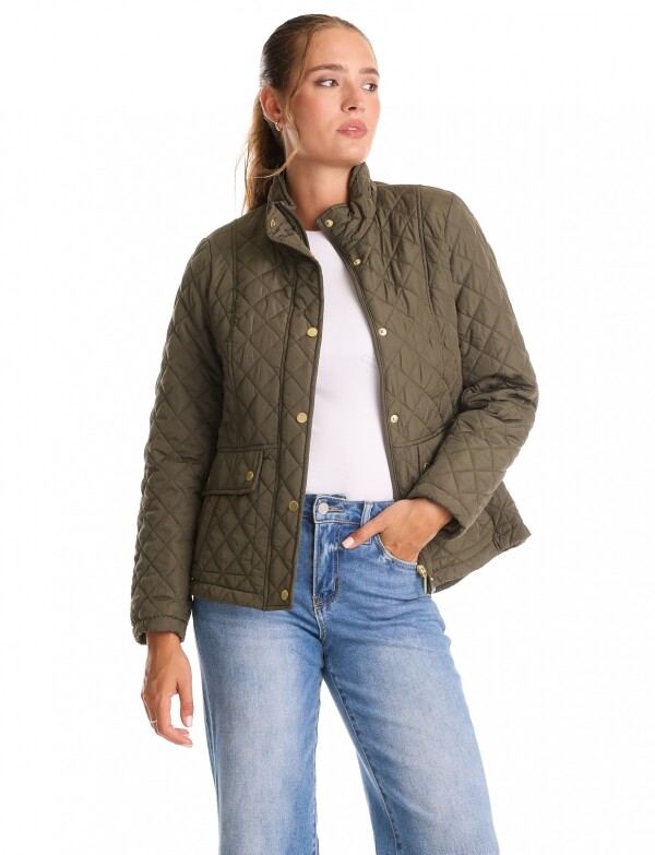 Campera Capitoneada & Trabas De Ajuste OLIVA