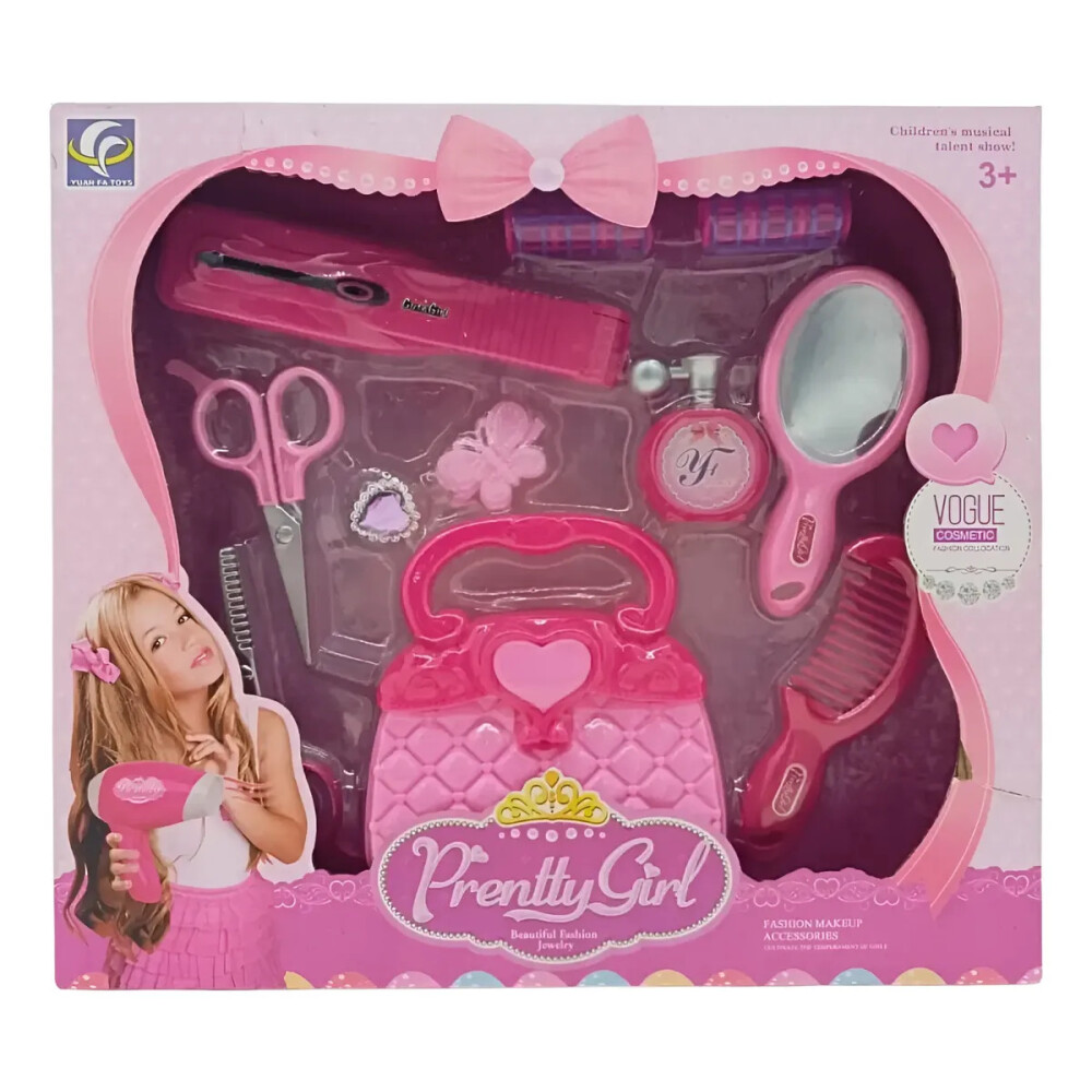 Set de tocador y peluquería con carterita Set de tocador y peluquería con carterita