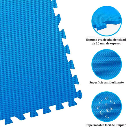 Piso Goma Eva Tatami Encastrable 1x1mts X1cm Gimnasio Azul