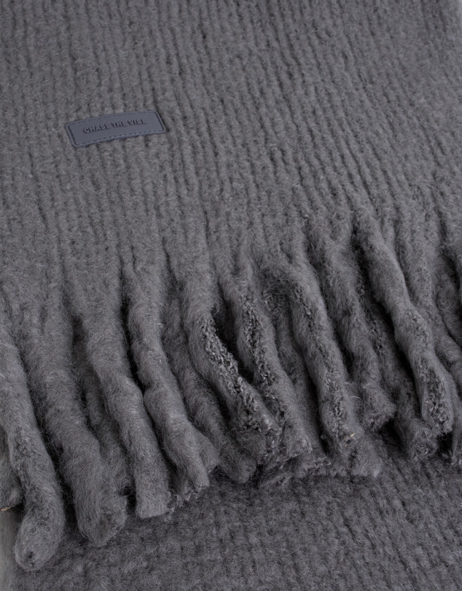 Bufandas Clasico Bufandas Con Flecos Trenzados - Gris Medio