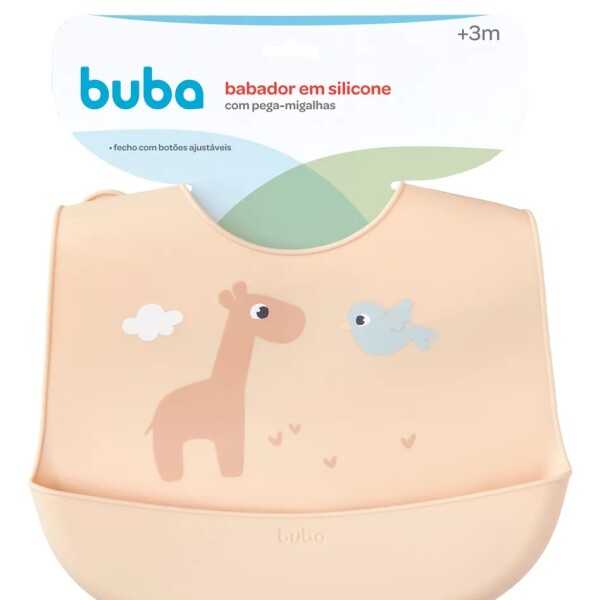 Babero silicona BUBA cloudy rosado