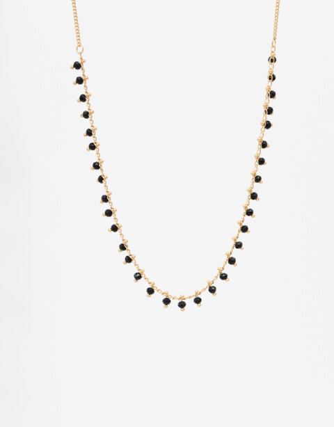 Collares Cortos Color Collar Corto De Metal Y Beads - Dorado