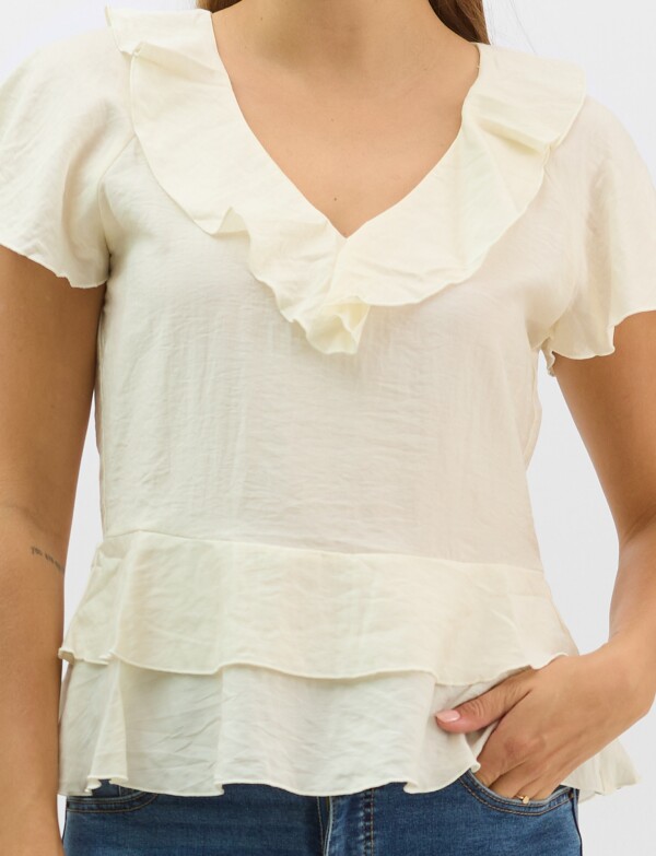 Blusa Satén Péplum CRUDO
