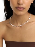 Collar Con Perlas De Agua Dulce - Plata De Ley 925 rosa