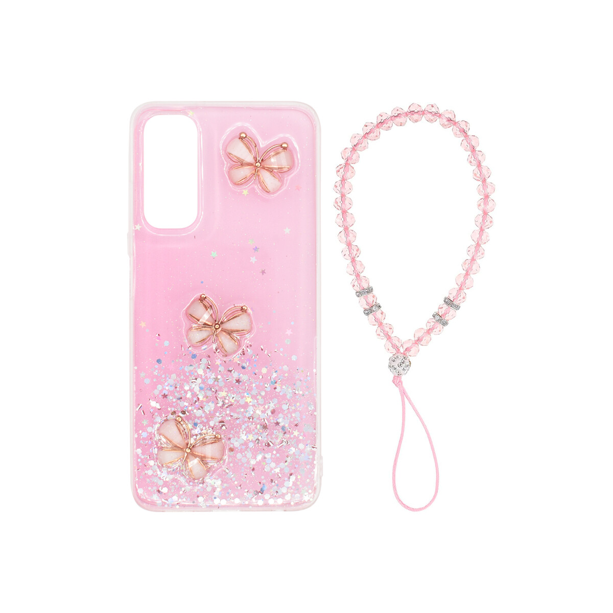 Protector para Samsung Galaxy A05s mariposa 3D rosa 