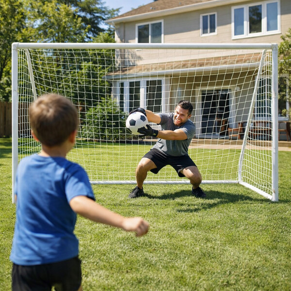 Arco de Futbol Portería Desarmable Red Metálico 290 x 200cm Color Blanco