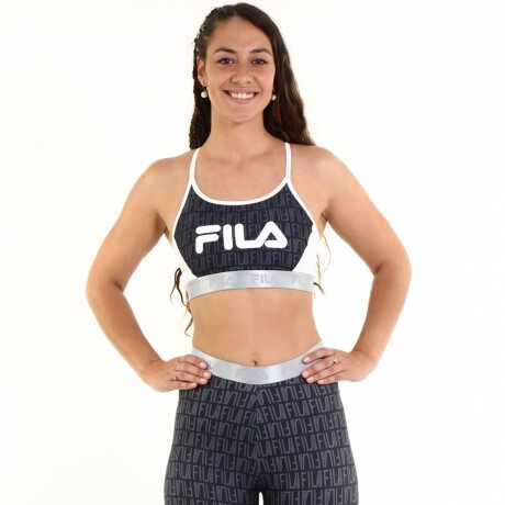 Top deportivo Fila Train Elastic ii Mujer Blanco/negro