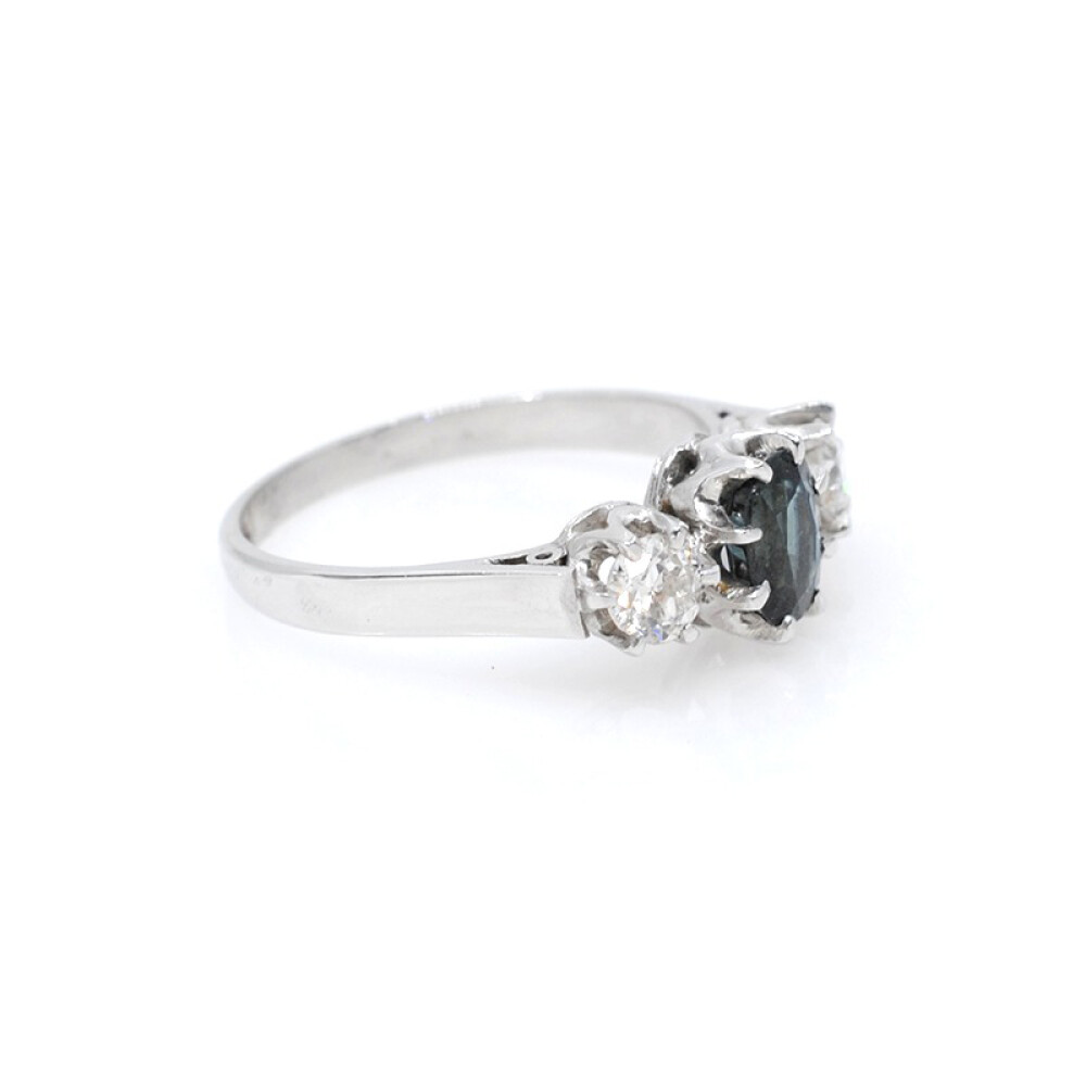 Anillo platino brillantes y zafiro Anillo platino brillantes y zafiro