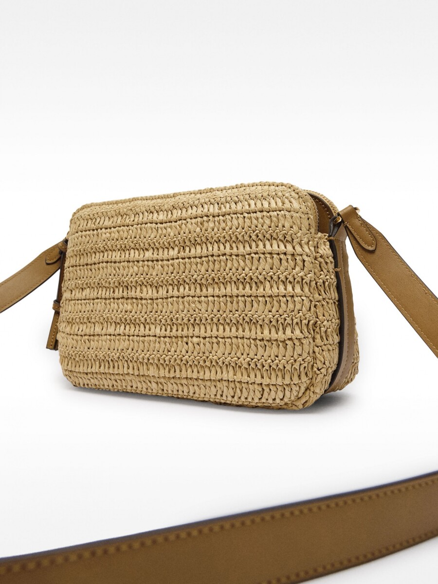 Bolso Bandolera Efecto Rafia natural
