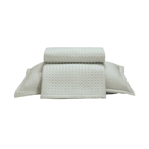 Juego Colcha y Funda Dohler Provenza 1 Plaza 100% Microfibra VERDE AGUA
