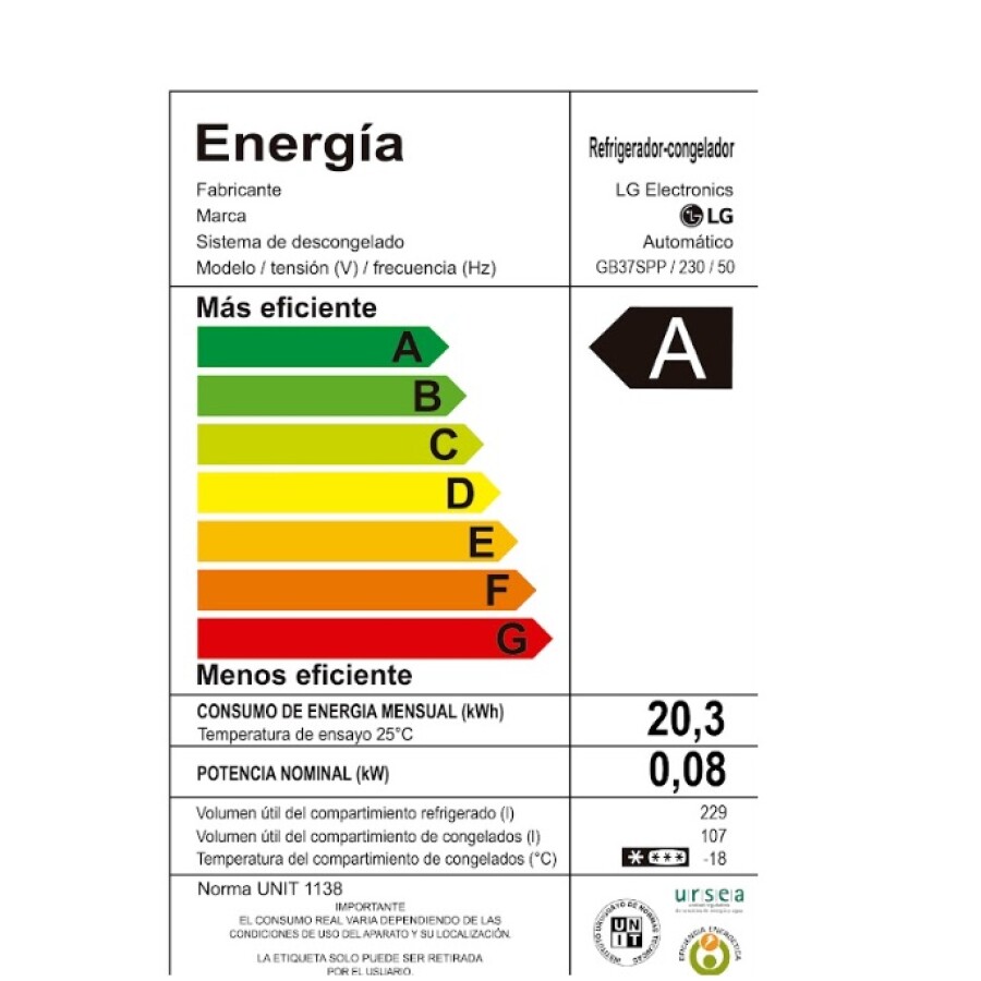 Heladera LG de 366 lts GB37SPP Heladera LG de 366 lts GB37SPP