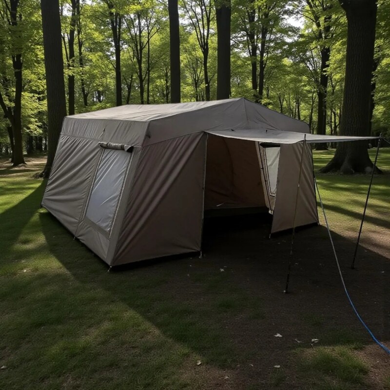 Carpa Europa Tent 8 Personas Con Avance Impermeable 3000mm Familiar Camping gris