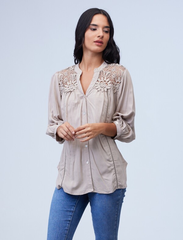 Blusa Crochet KHAKI