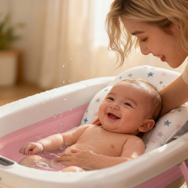 Bañito Plegable Cambiador Baño Con Sensor Temperatura Bañera Bebes Ducha Banito Imback Color Rosa Bañito Plegable Cambiador Baño Con Sensor Temperatura Bañera Bebes Ducha Banito Imback Color Rosa