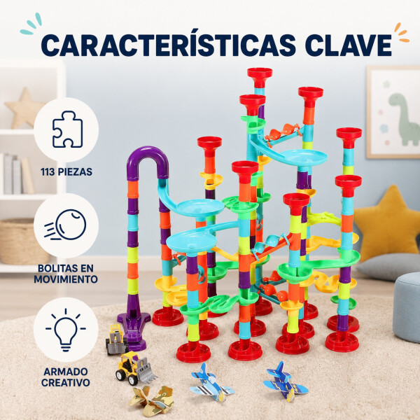Juego Bloques Construcción Tuberias Infantil 113 Piezas Variante Diseño Multicolor