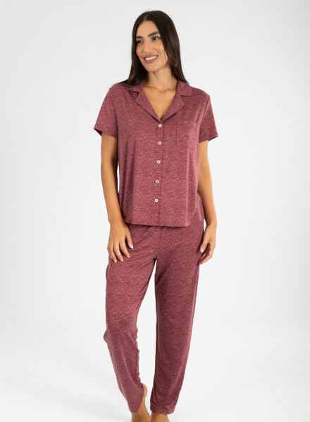 Pijama yummy melange americano mc Bordeaux