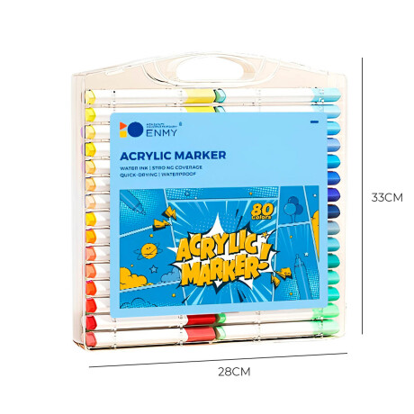 Set Marcadores Permanente Acrílico Valija 80p Arte Esc007012
