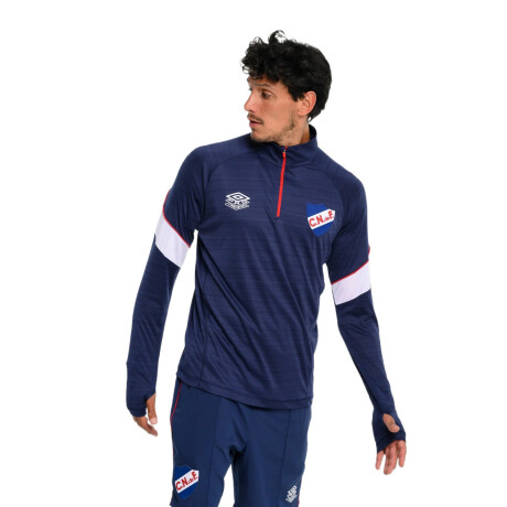 Buzo de Hombre Umbro Training Half Zip Nacional Oficial Azul Marino - Rojo - Blanco