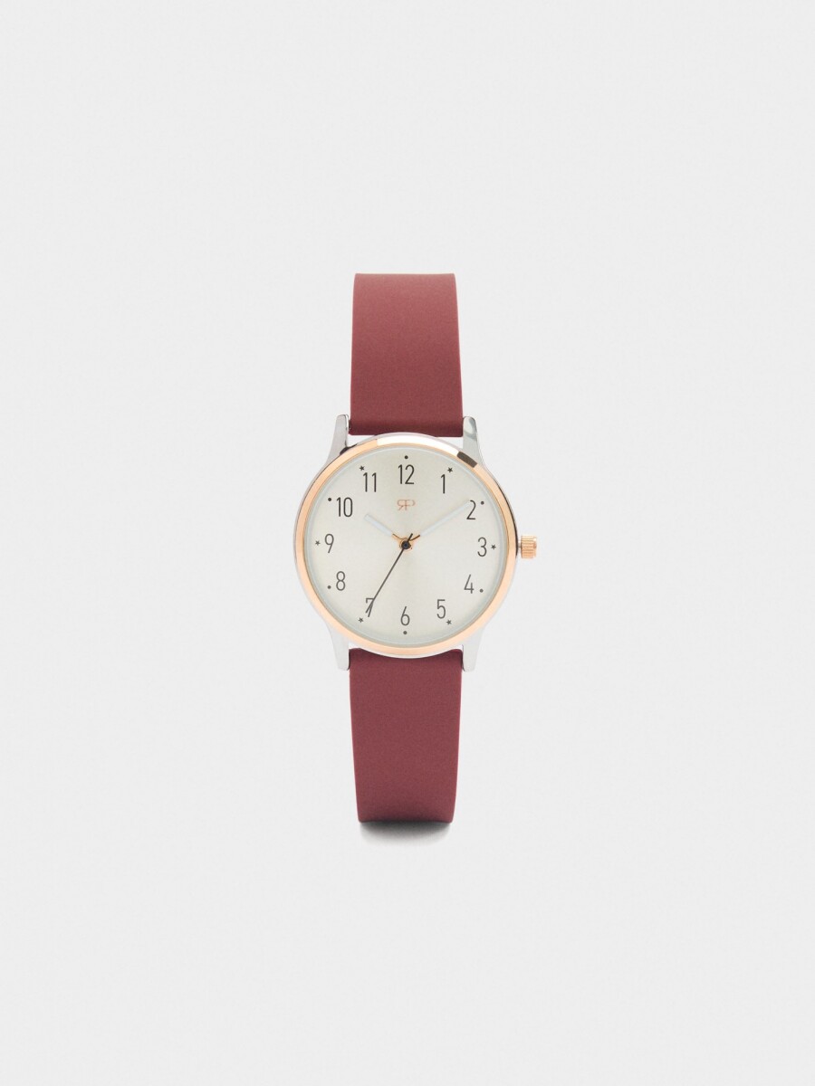 Reloj Correa De Silicona burdeos