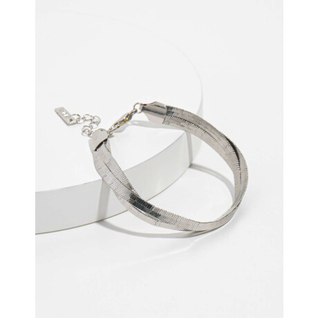 Pulseras Flexibles Metal Plateado Rodio