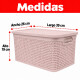 Caja simil ratán 15 lts ROSADO
