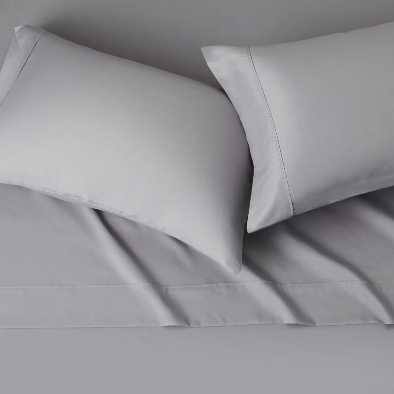 Juego Sábanas Queen Size Home Class Lisas 180 hilos 100% Algodón Gris