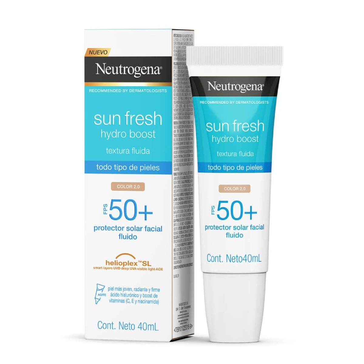 Protector Solar Neutrogena Sun Fresh Hydro Boost Color 2.0 SPF50+ 40ml 