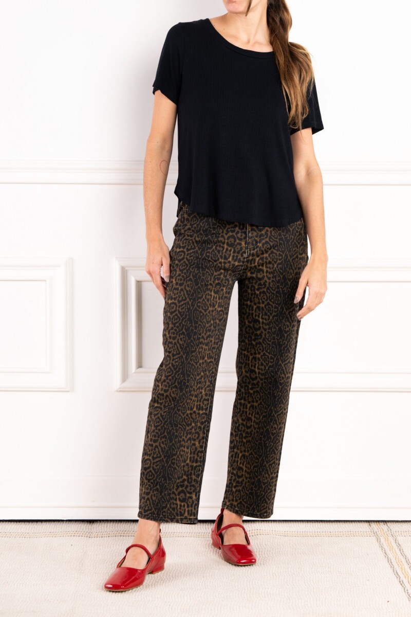 Jean Recto Animal Print Multi