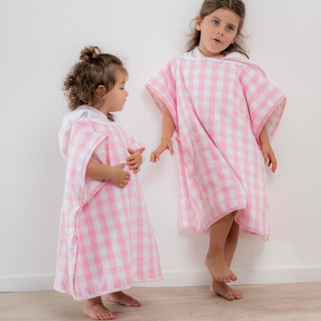 Toalla Poncho Vichy Rosa