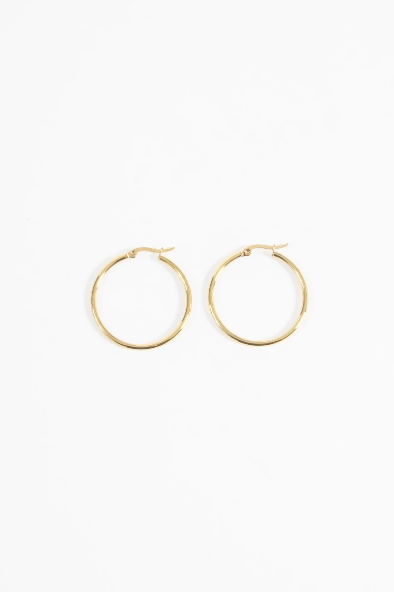 Aros acero large dorado