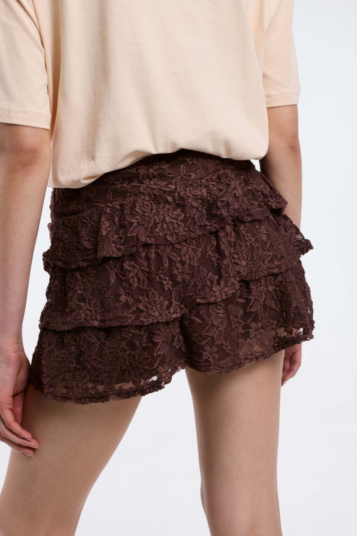 Short Pollera Ruffles Marron