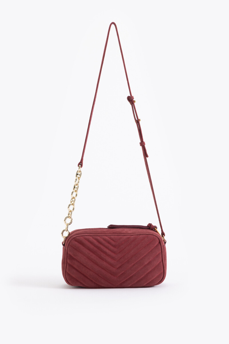 BANDOLERA LIPSTICK SUEDE Bordo