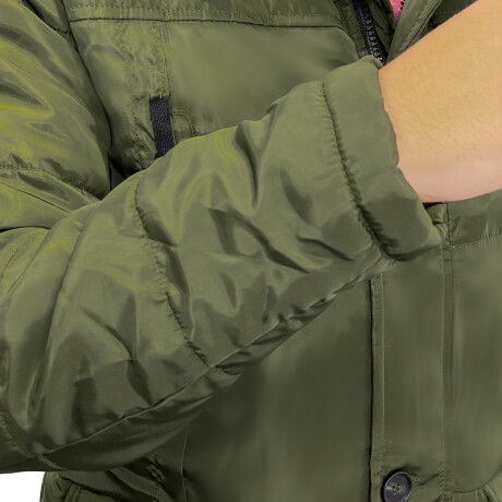Campera Parka De Hombre Uzspace C/ Capucha Invierno Verde