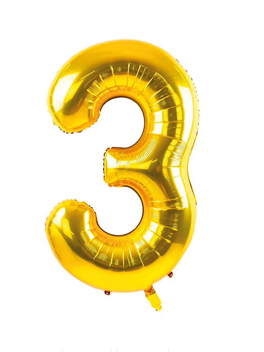 GLOBO NUMERO 3 - DORADO 