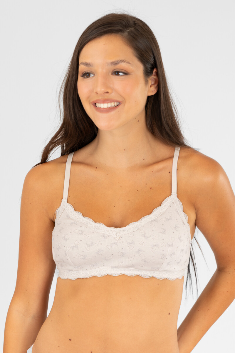 Bralet bow heart - Marfil 