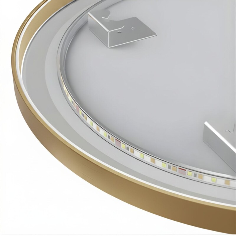 Espejo Vertical Lumax Moddy Marco Ovalado y Luz Led 50x70cm Dorado