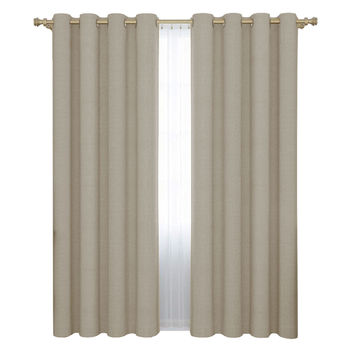 Set x2 Cortina Blackout 140x230 Cm Living Dormitorio - Gris Gaspeado Medio 