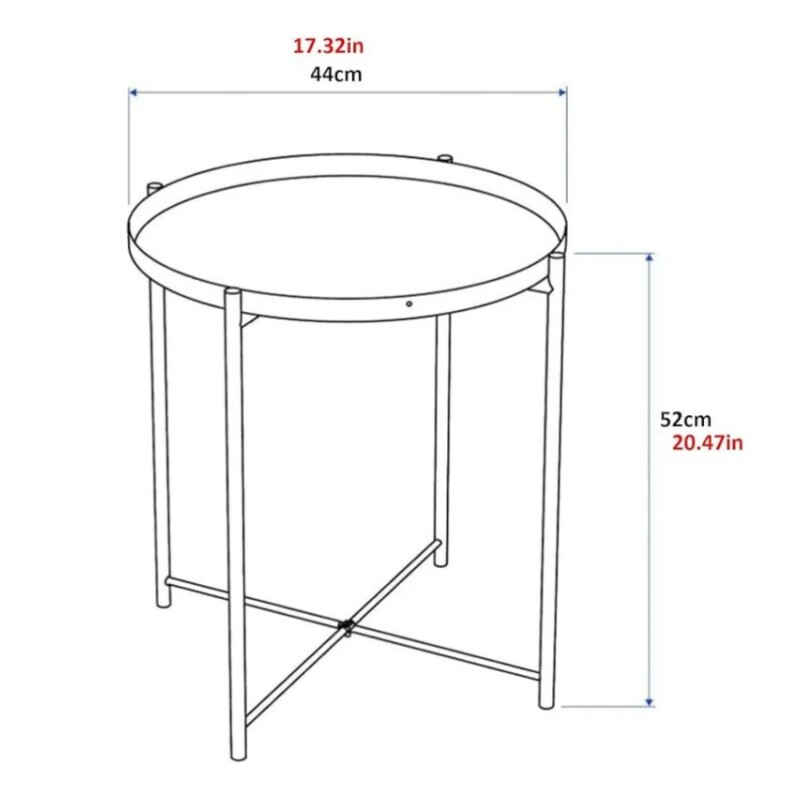 Mesa auxiliar con bandeja Lumax Metálica Redonda Stoke Negro
