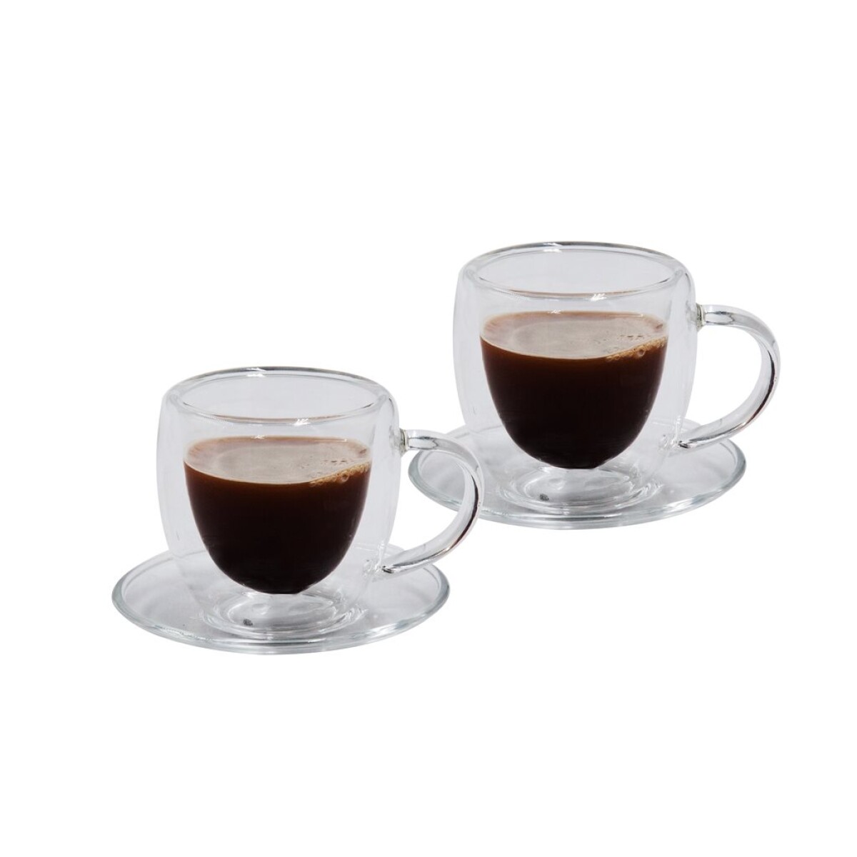 SET2 TAZAS DOBLE PARED 80ML C/PLATO VIDRIO VARENNA 