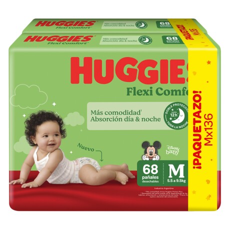 Pañales Huggies Flexi Comfort M 136 Unidades Pañales Huggies Flexi Comfort M 136 Unidades