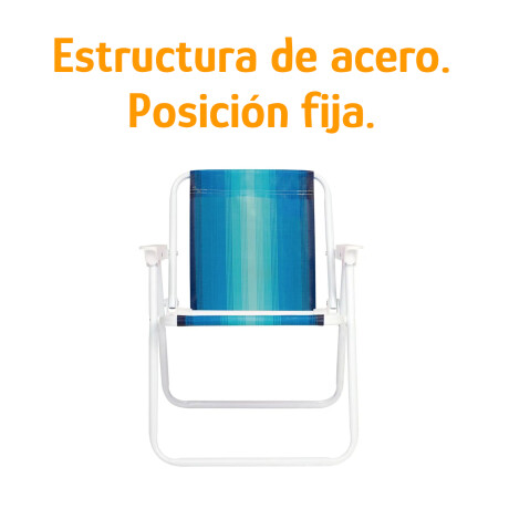 Silla Infantil Alta Acero Mor Plegable Reforzada 30kg Azul/celeste