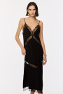 VESTIDO LARGO ENCAJE Negro