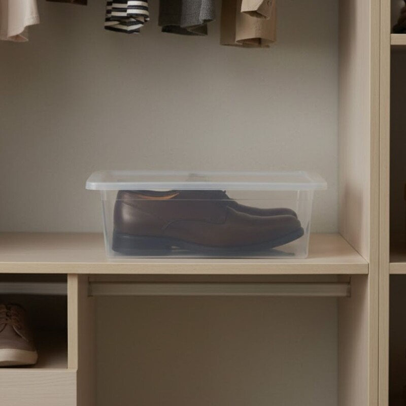 Caja organizadora zapatera apilable TRANSPARENTE