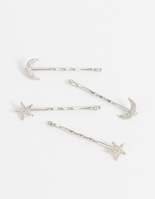 Horquillas Set Constelaciones Set De Horquillas Luna & Estrellas - Plateado