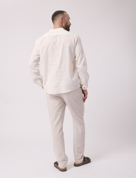 Camisola m/l lino blanco