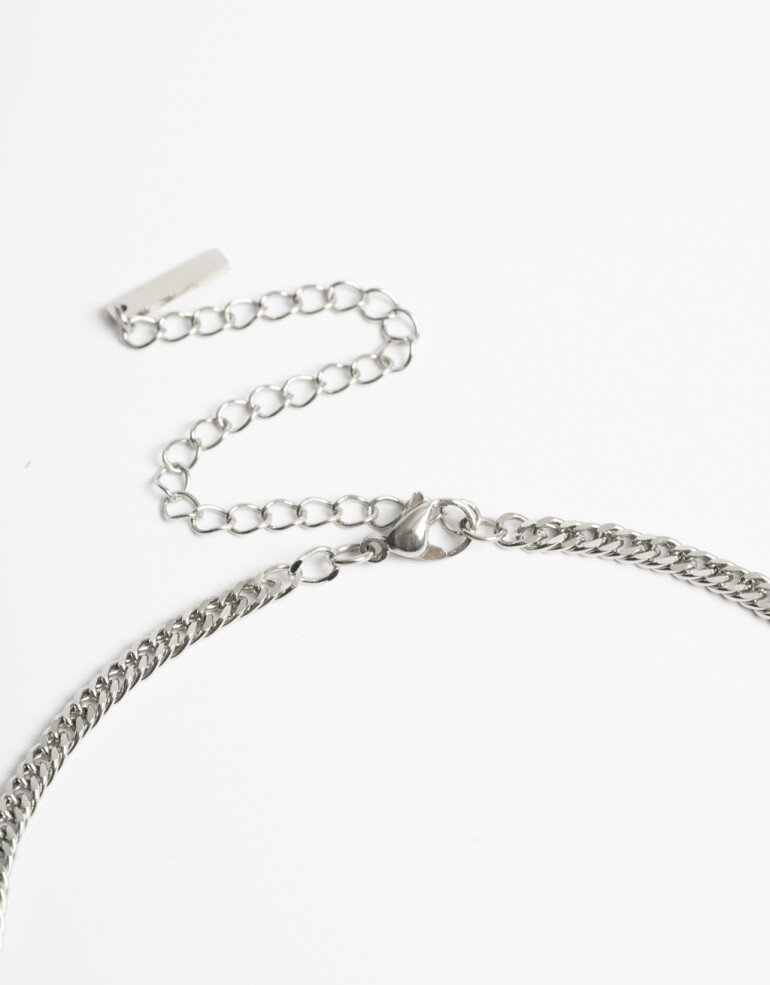 Collares Cortos Metal Collar De Acero Men´s Collection - Plateado