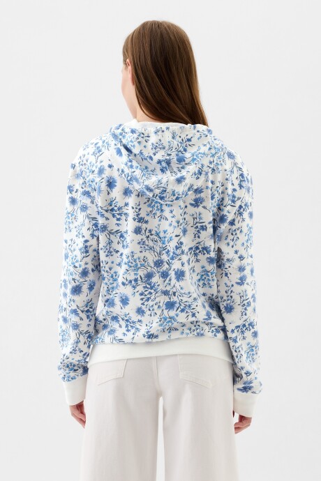 Canguro Logo Gap Floreado Sin Felpa Mujer Blue Floral